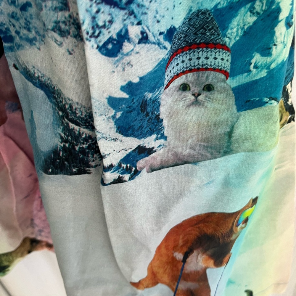 ModCloth Blue Multicolor Ski Animal Print Fit-and-Flare Dress - Picture 5 of 6